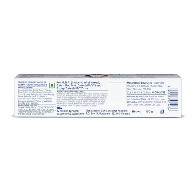 SENSODYNE TOOTHPASTE FRESH GEL 150 GMS