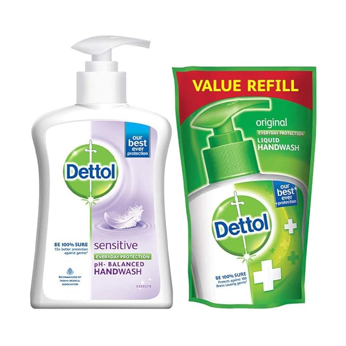 DETTOL LIQUID HANDWASH SENSITIVE 200 ML WITH FREE LIQUID WASH 175 ML