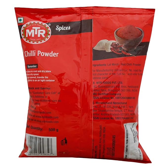 MTR CHILLI POWDER 500 GMS