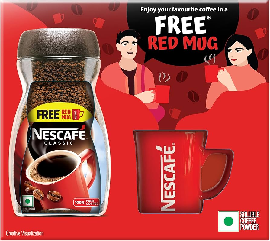 NESCAFE CLASSIC INSTANT COFFEE POWDER 180 GMS+REDMUG