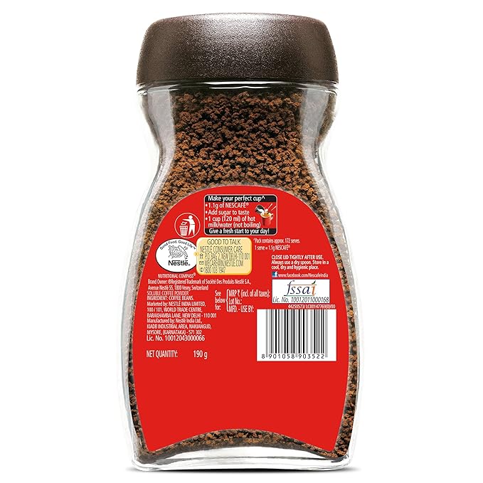 NESCAFE CLASSIC INSTANT COFFEE POWDER 190 GMS