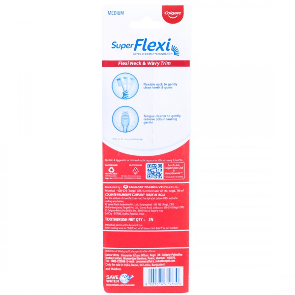 COLGATE SUPER FLEXI TBRUSH MED PACK OF 3