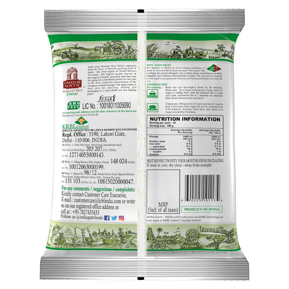 INDIA GATE BASMATI RICE DUBAR 1 KG