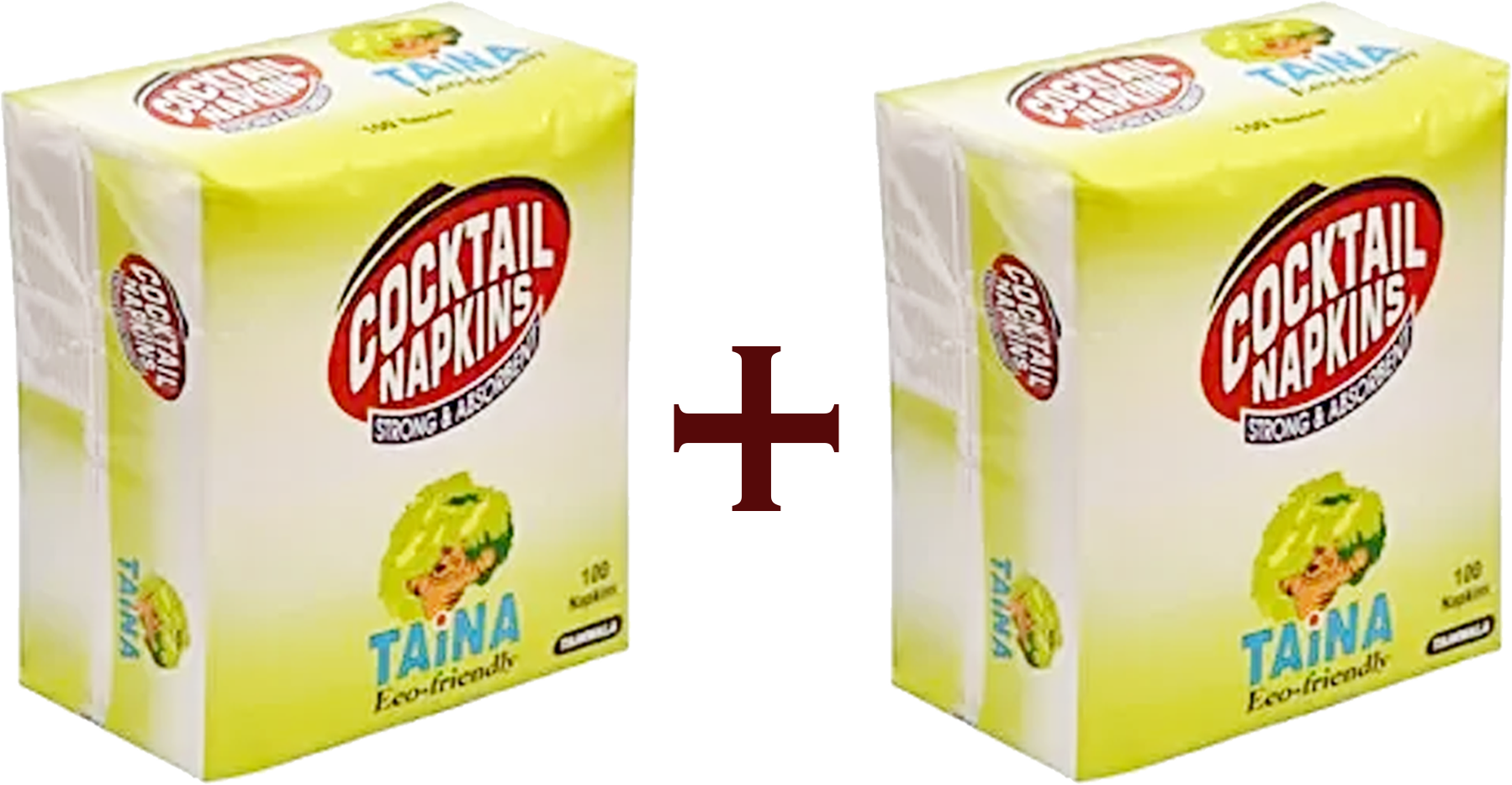 TAINA COCTAIL NAPKINS 100 PCS BUY 1 GET 1 FREE @ Rs 45/- (MRP Rs 90)