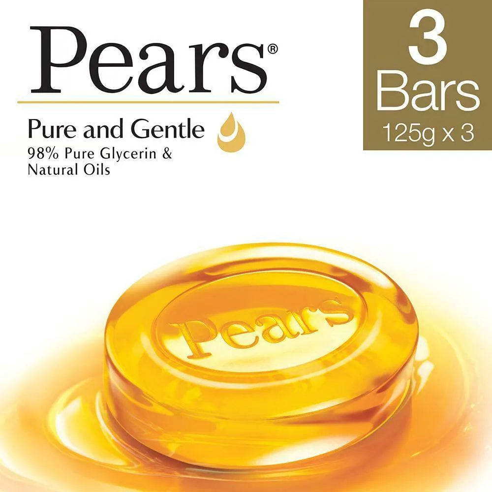 PEARS PURE & GENLTE SOAP BAR 125 GMS - PACK OF 3