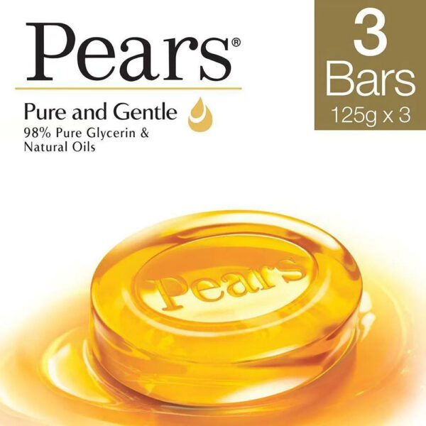 PEARS PURE & GENLTE SOAP BAR 125 GMS - PACK OF 3